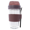 CONSOL LUGO LAYER LUX CUP WITH PURPLE PLASTIC LID AND GREY SPOON, 480ML
