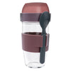 CONSOL LUGO LAYER LUX CUP WITH PURPLE PLASTIC LID AND GREY SPOON, 480ML