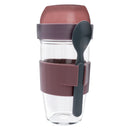CONSOL LUGO LAYER LUX CUP WITH PURPLE PLASTIC LID AND GREY SPOON, 480ML