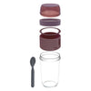 CONSOL LUGO LAYER LUX CUP WITH PURPLE PLASTIC LID AND GREY SPOON, 480ML