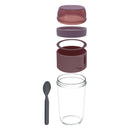 CONSOL LUGO LAYER LUX CUP WITH PURPLE PLASTIC LID AND GREY SPOON, 480ML
