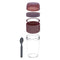 CONSOL LUGO LAYER LUX CUP WITH PURPLE PLASTIC LID AND GREY SPOON, 480ML