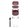 CONSOL LUGO LAYER LUX CUP WITH PURPLE PLASTIC LID AND GREY SPOON, 480ML