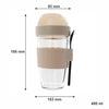 CONSOL LUGO LAYER LUX CUP WITH BEIGE PLASTIC LID AND GREY SPOON, 480ML