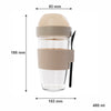 CONSOL LUGO LAYER LUX CUP WITH BEIGE PLASTIC LID AND GREY SPOON, 480ML