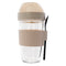 CONSOL LUGO LAYER LUX CUP WITH BEIGE PLASTIC LID AND GREY SPOON, 480ML