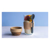 CONSOL LUGO LAYER LUX CUP WITH BEIGE PLASTIC LID AND GREY SPOON, 480ML