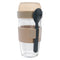 CONSOL LUGO LAYER LUX CUP WITH BEIGE PLASTIC LID AND GREY SPOON, 480ML
