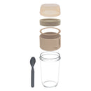 CONSOL LUGO LAYER LUX CUP WITH BEIGE PLASTIC LID AND GREY SPOON, 480ML