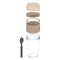 CONSOL LUGO LAYER LUX CUP WITH BEIGE PLASTIC LID AND GREY SPOON, 480ML