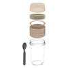 CONSOL LUGO LAYER LUX CUP WITH BEIGE PLASTIC LID AND GREY SPOON, 480ML