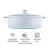 CONSOL TOLEDO OVAL RIBBED GLASS CASSEROLE WITH LID, 2.8L