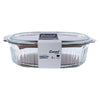 CONSOL TOLEDO OVAL RIBBED GLASS CASSEROLE WITH LID, 3.5 L