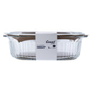 CONSOL TOLEDO OVAL RIBBED GLASS CASSEROLE WITH LID, 3.5 L
