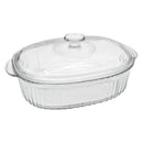 CONSOL TOLEDO OVAL RIBBED GLASS CASSEROLE WITH LID, 3.5L