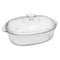 CONSOL TOLEDO OVAL RIBBED GLASS CASSEROLE WITH LID, 3.5L