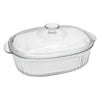 CONSOL TOLEDO OVAL RIBBED GLASS CASSEROLE WITH LID, 3.5L