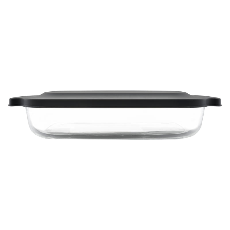 CONSOL VIGO RECTANGULAR GLASS BAKING DISH WITH GREY PLASTIC LID, 2.7L