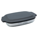 CONSOL VIGO RECTANGULAR GLASS BAKING DISH WITH GREY PLASTIC LID, 2.7L