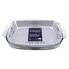 CONSOL VIGO RECTANGULAR GLASS BAKING DISH WITH GREY PLASTIC LID, 3.8L
