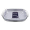 CONSOL VIGO RECTANGULAR GLASS BAKING DISH WITH GREY PLASTIC LID, 3.8L