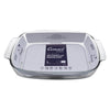 CONSOL VIGO RECTANGULAR GLASS BAKING DISH WITH GREY PLASTIC LID, 3.8L