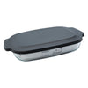 CONSOL VIGO RECTANGULAR GLASS BAKING DISH WITH GREY PLASTIC LID, 3.8L