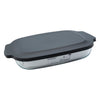 CONSOL VIGO RECTANGULAR GLASS BAKING DISH WITH GREY PLASTIC LID, 3.8L