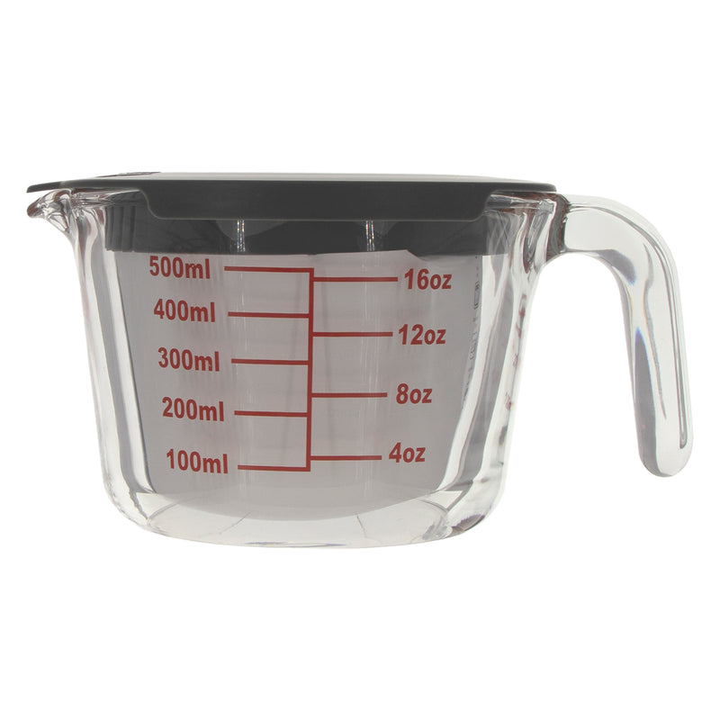 CONSOL PALMA MEASURING JUG BOROSILICATE WITH GREY COVER, 500ML (90X185X129MM DIA)