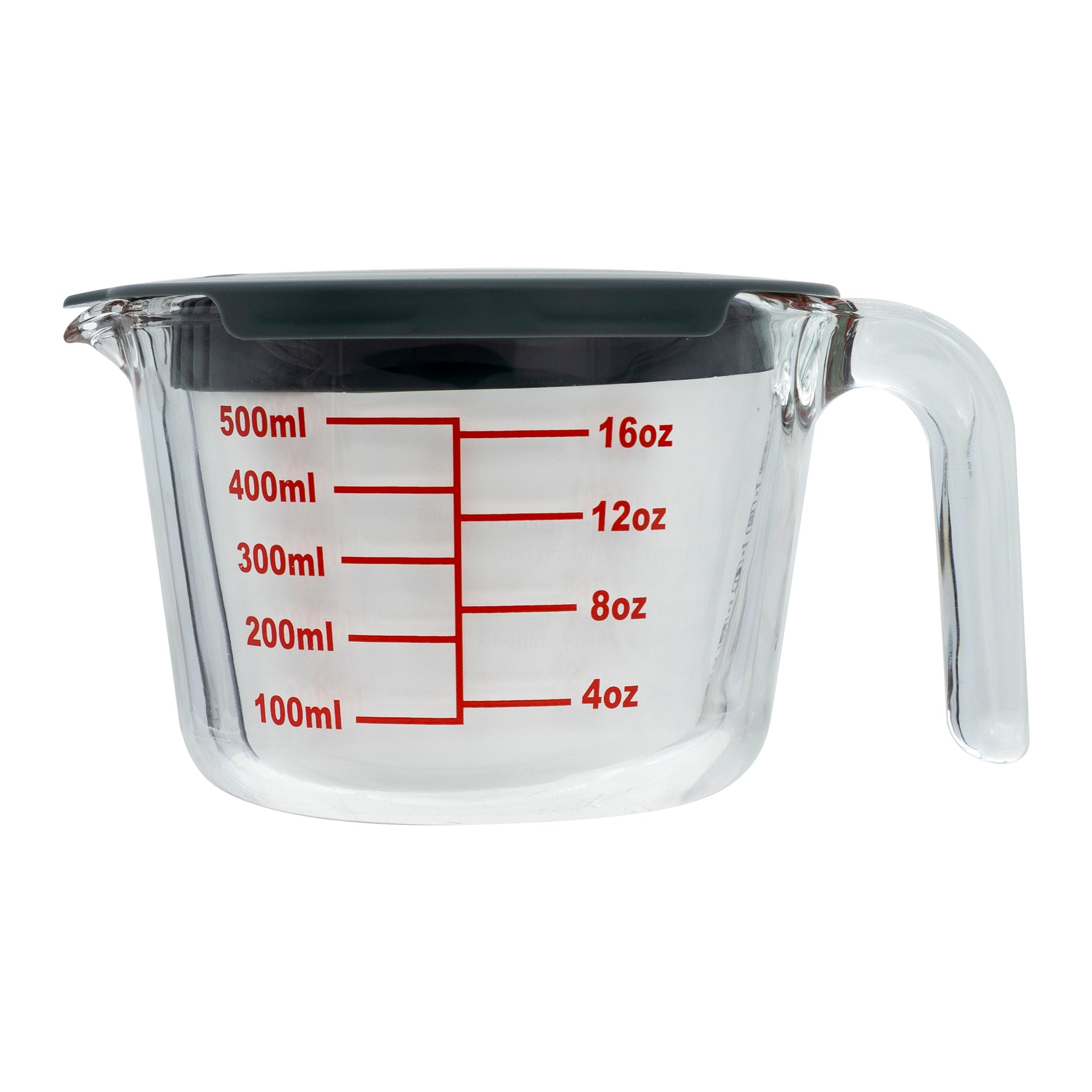 CONSOL PALMA MEASURING JUG BOROSILICATE WITH GREY COVER, 500ML