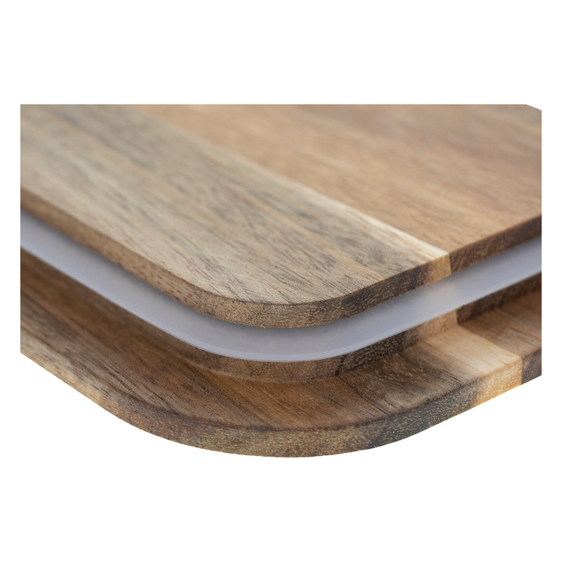 CONSOL VALENCIA RECT. FOOD STORAGE CONTAINER WITH ACACIA LIDS, 370ML (150X108X54MM)