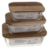 CONSOL VALENCIA RECT. FOOD STORAGE CONTAINER WITH ACACIA LIDS, 370ML