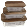 CONSOL VALENCIA RECT. FOOD STORAGE CONTAINER WITH ACACIA LIDS, 370ML (150X108X54MM)