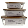 CONSOL VALENCIA RECT. FOOD STORAGE CONTAINER WITH ACACIA LIDS, 370ML (150X108X54MM)