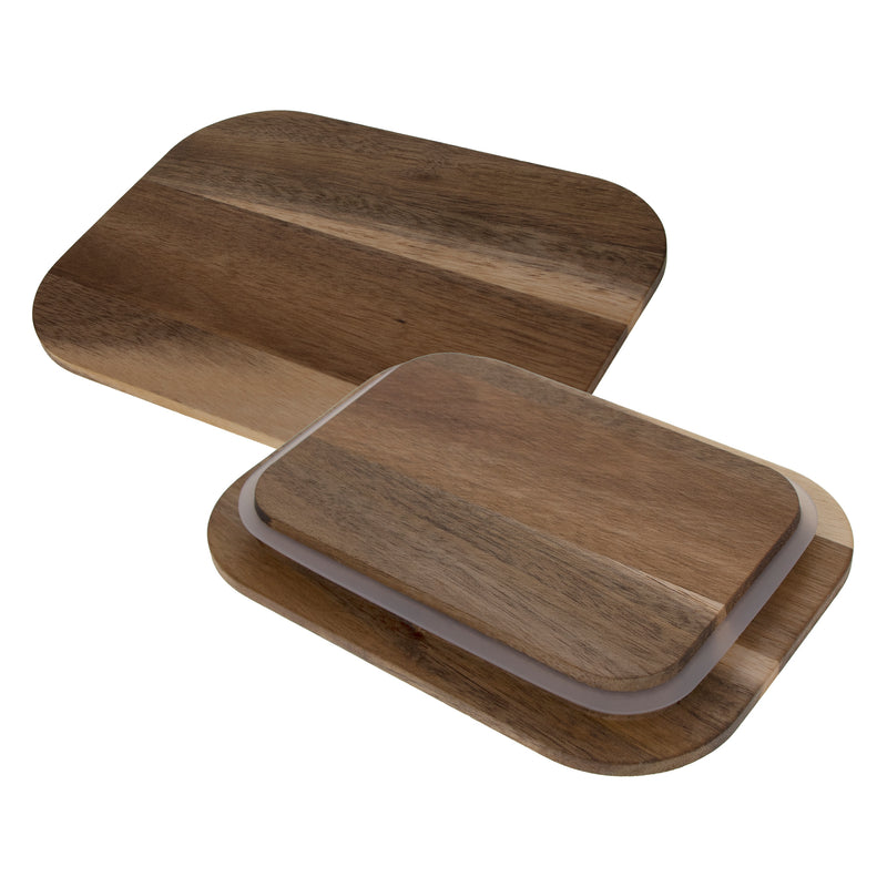 CONSOL VALENCIA RECT. FOOD STORAGE CONTAINER WITH ACACIA LIDS, 370ML (150X108X54MM)