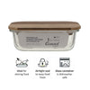 CONSOL VALENCIA RECT. FOOD STORAGE CONTAINER WITH ACACIA LIDS, 370ML