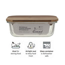CONSOL VALENCIA RECT. FOOD STORAGE CONTAINER WITH ACACIA LIDS, 370ML