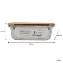 CONSOL VALENCIA RECT. FOOD STORAGE CONTAINER WITH ACACIA LIDS, 370ML (150X108X54MM)