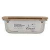 CONSOL VALENCIA RECT. FOOD STORAGE CONTAINER WITH ACACIA LIDS, 370ML (150X108X54MM)