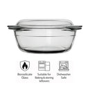 CONSOL CORDOBA ROUND GLASS CASSEROLE WITH LID, 2.1L