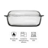 CONSOL CORDOBA RECTANGULAR GLASS CASSEROLE WITH LID, 4.5L