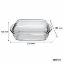 CONSOL CORDOBA RECTANGULAR GLASS CASSEROLE WITH LID, 4.5 L