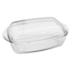 CONSOL CORDOBA RECTANGULAR GLASS CASSEROLE WITH LID, 4.5 L