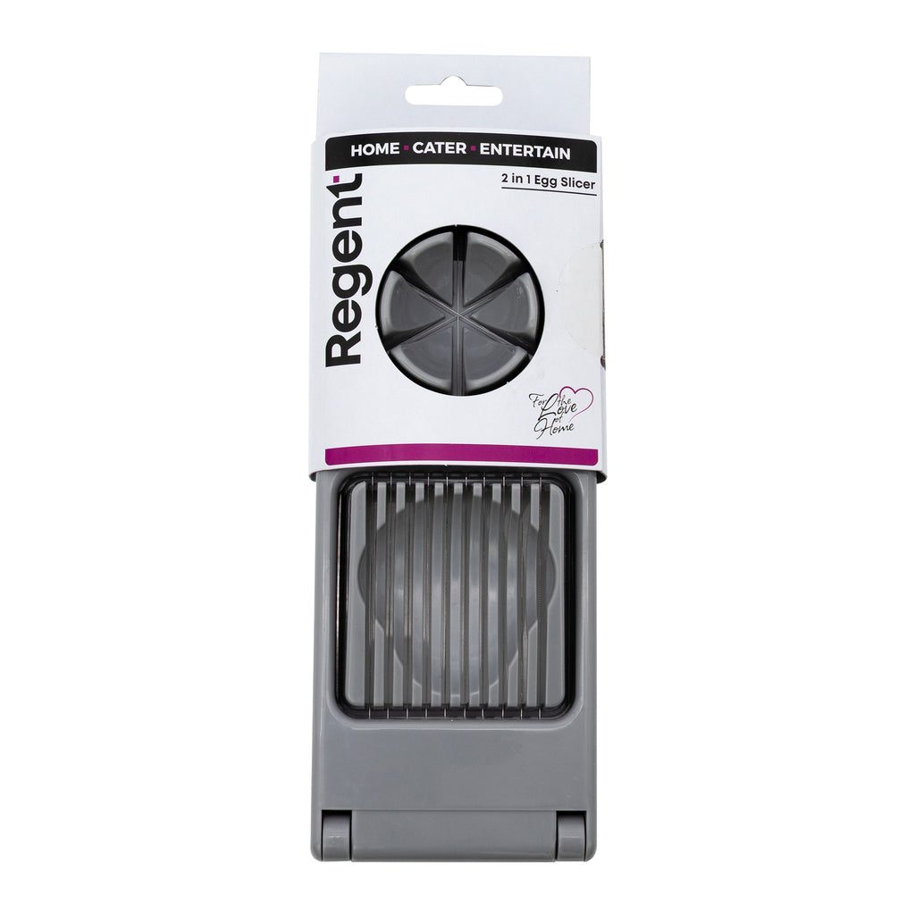 REGENT KITCHEN 2 IN 1 EGG SLICER PLASTIC AND STAINLESS STEEL, 215MM