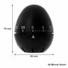 REGENT EGG TIMER ABS PLASTIC BLACK, 70X60MM DIA