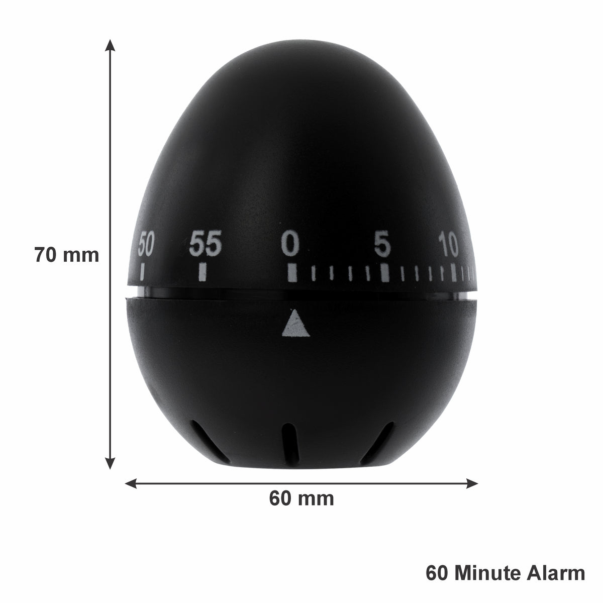 REGENT EGG TIMER ABS PLASTIC BLACK, 70X60MM DIA