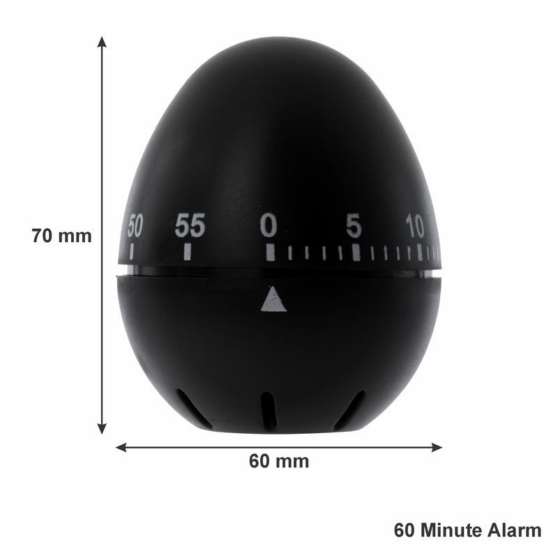 REGENT EGG TIMER ABS PLASTIC BLACK, 70X60MM DIA
