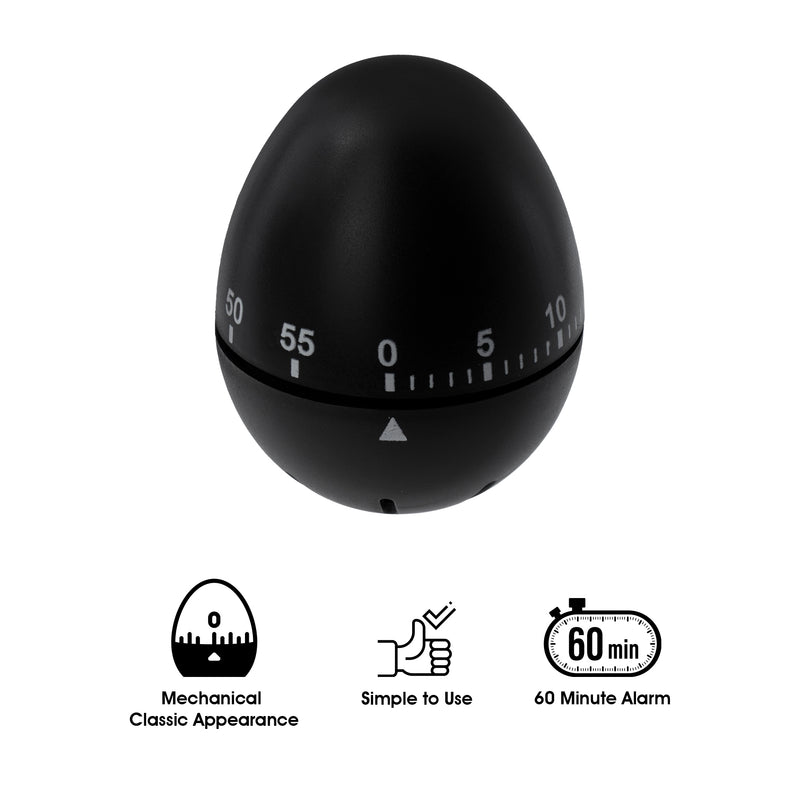 REGENT EGG TIMER ABS PLASTIC BLACK, 70X60MM DIA