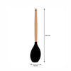 REGENT KITCHEN SPOONULA BLACK SILICONE WITH WOODEN HANDLE, 340MM