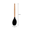 REGENT KITCHEN SPOONULA BLACK SILICONE WITH WOODEN HANDLE, 330MM